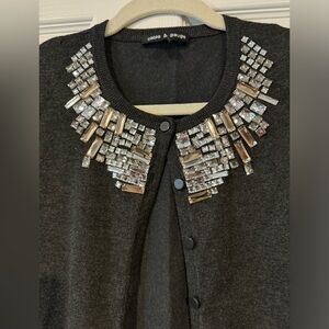 Deco jeweled cardigan sweater
